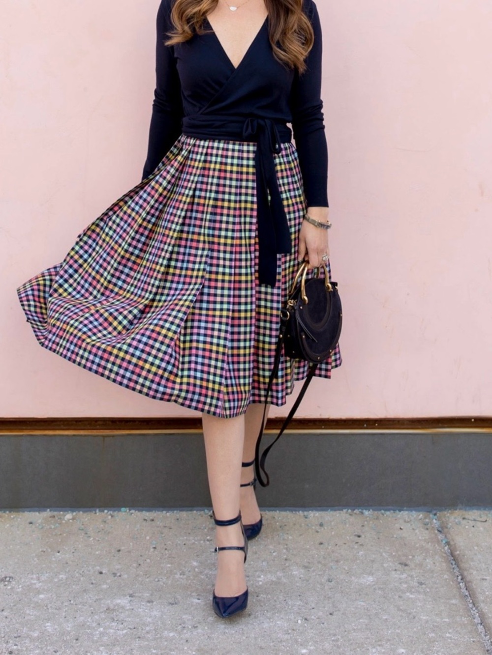 1901 pleated check skirt